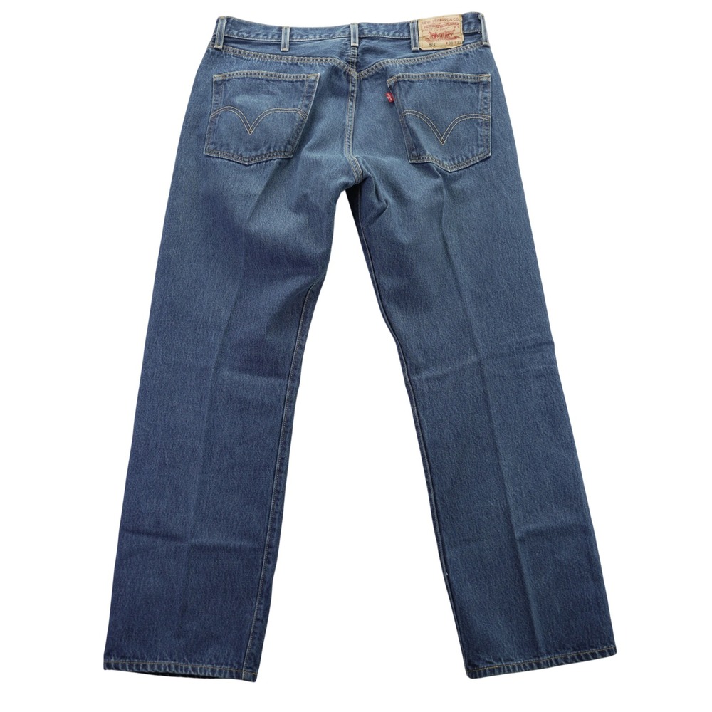 Levis 501 Vintage Mens Blue Denim Straight Leg Button Fly Jeans 38x32 2004 - Picture 11 of 13